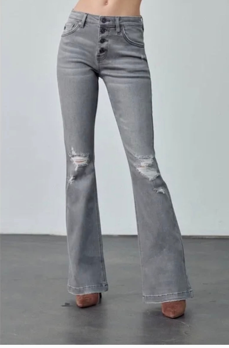 Low Rise Flare Pant, Rainy Grey  Womens low rise jeans, Flare