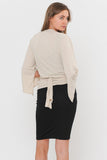Here With You: Cream Open Sleeve Cardigan w/ Front Tie