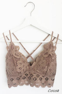 Lace Detail Bralette - Cocoa - Fate & Co.