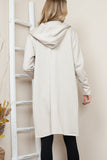 Comfy Cozy ; Cream Open Front Hooded Cardigan w/Pockets