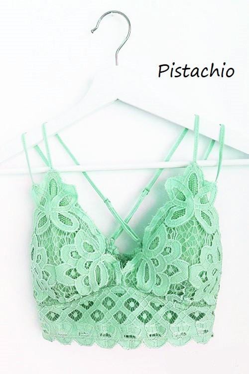 Lace Detail Bralette - Pistachio