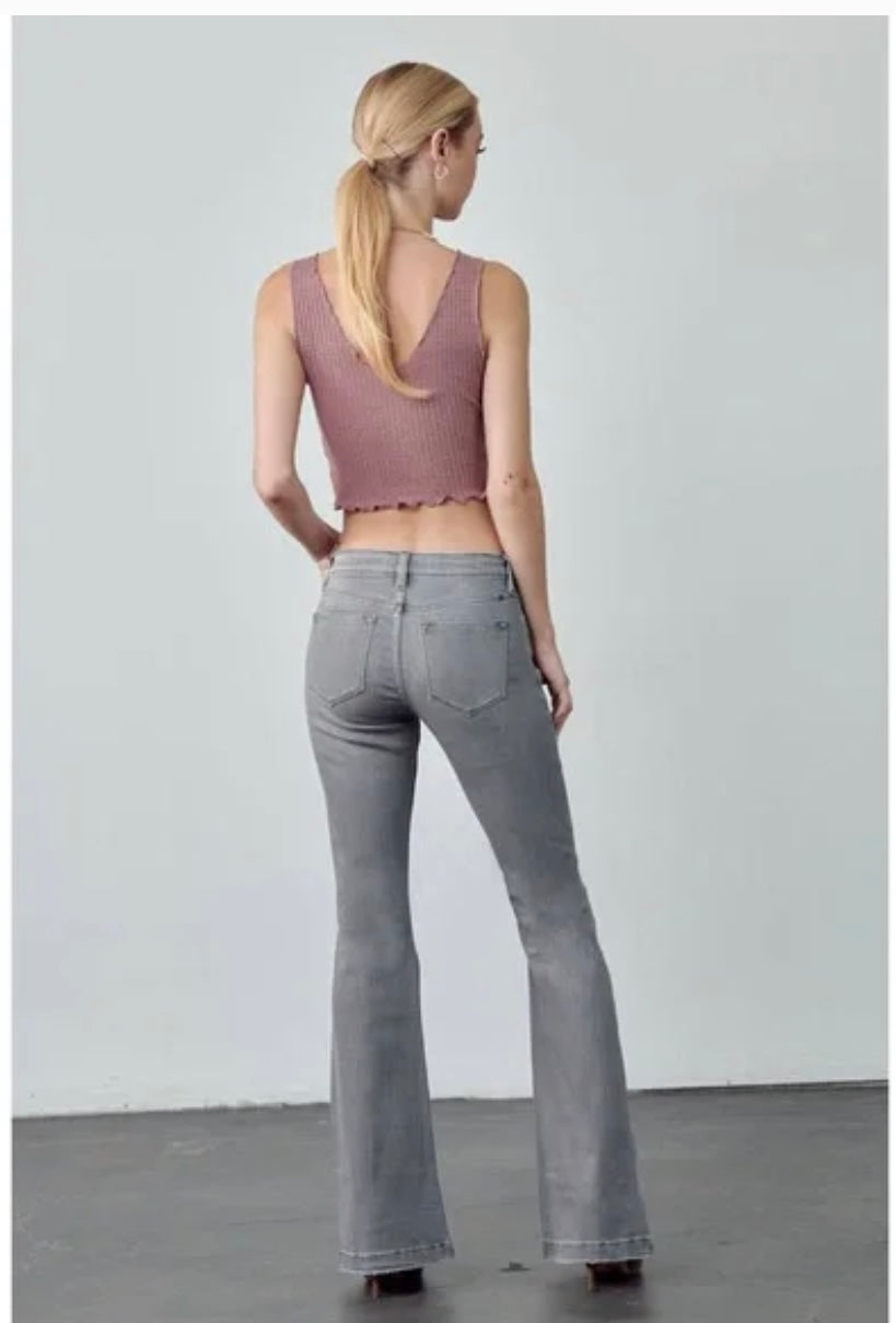 Light gray flare jeans